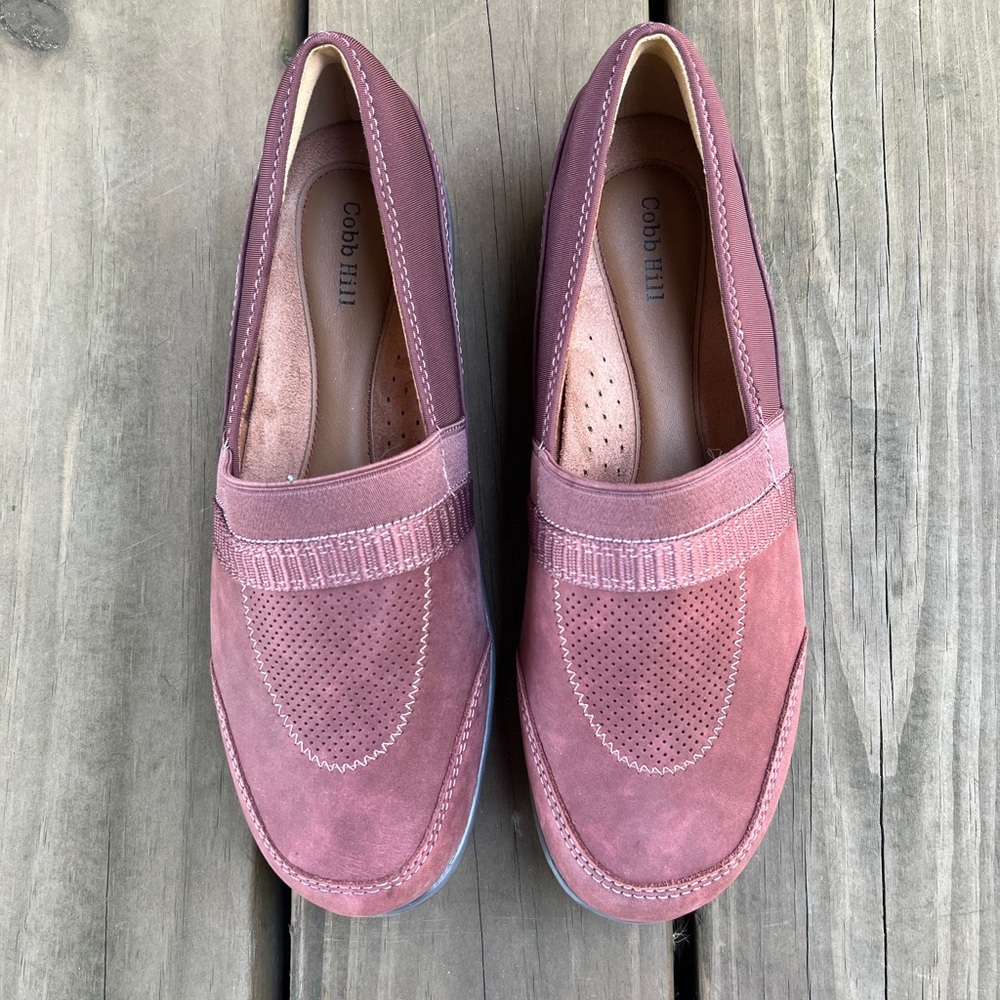 Cobb Hill by Rockport Penfield A Line Red Nubuck Slip On Shoe Size 9.5 NWOT‎